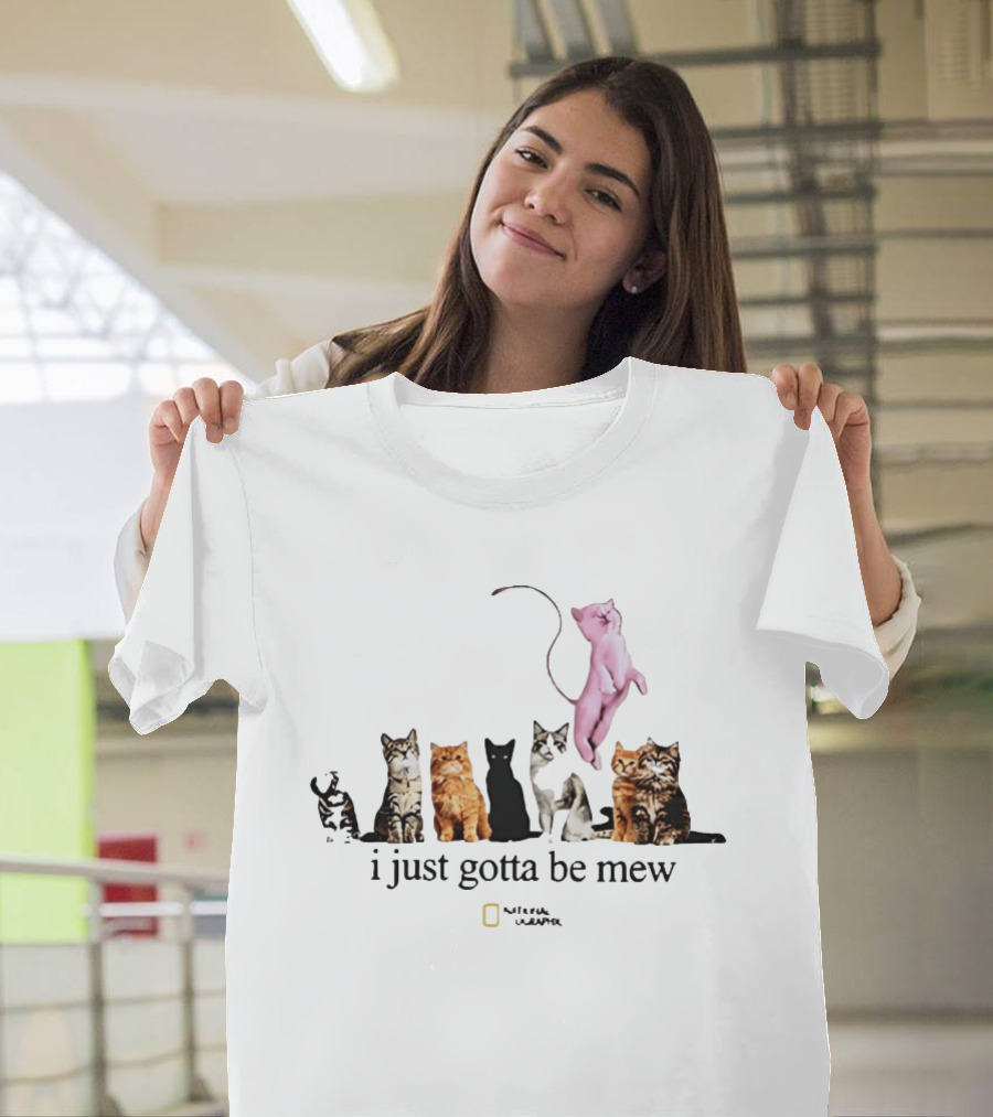 I Just Gotta Be Mew Cats Lineup Pink Cat National Geographic T-Shirt