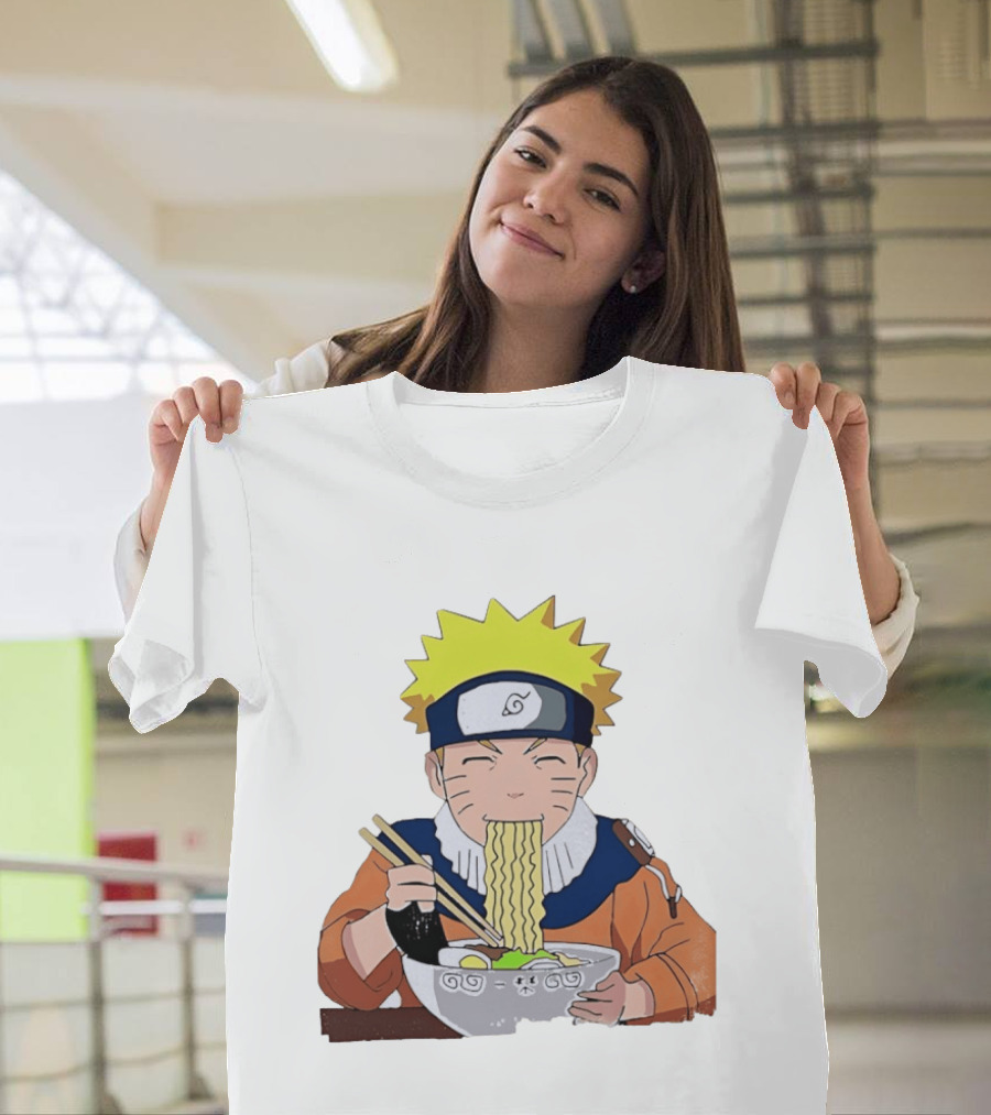 Naruto Uzumaki Ramen Eating Scene Anime Manga Character Popular T-Shirt
