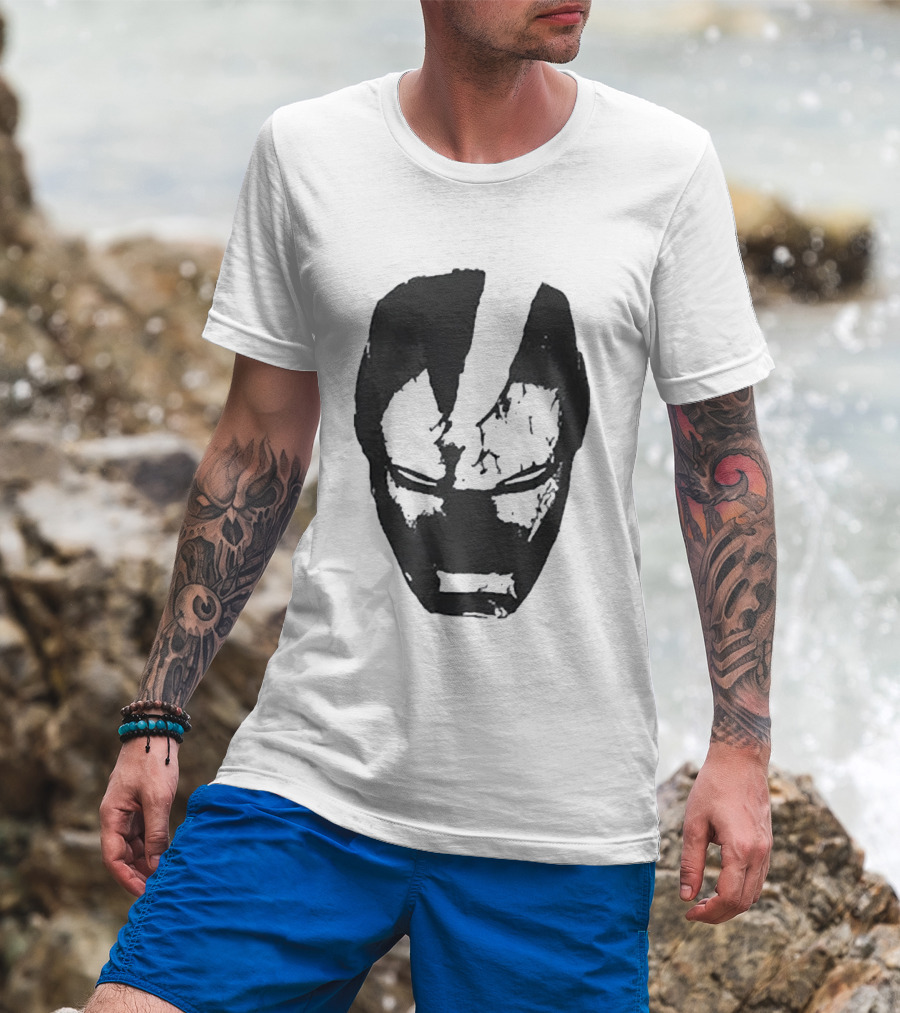 Robert Downey Jr Tony Stark Iron Man Helmet T-Shirt