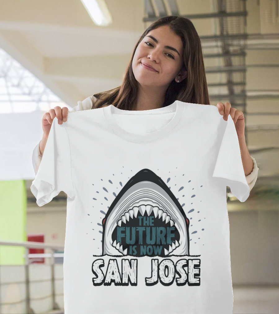 San Jose Sharks The Future Is Now Shark Jaws Hockey Team T-Shirt