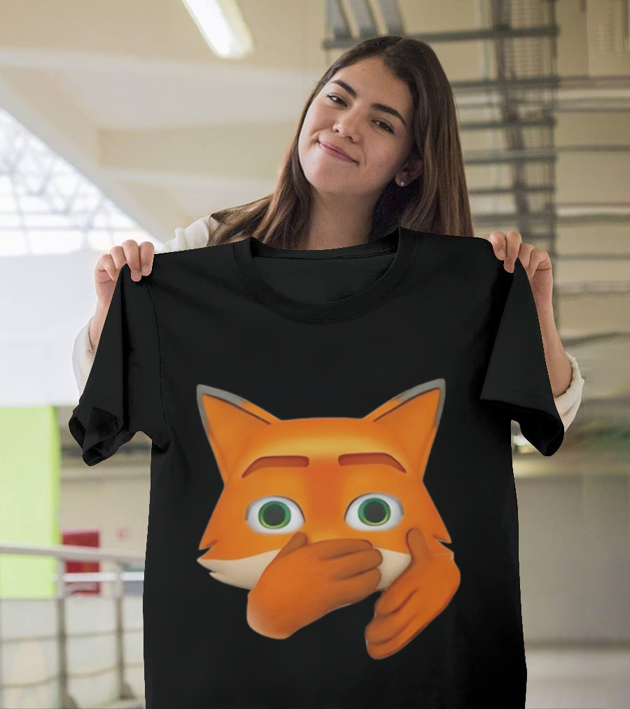 Scuba Fox Emoji Animal Covering Mouth Diving T-Shirt
