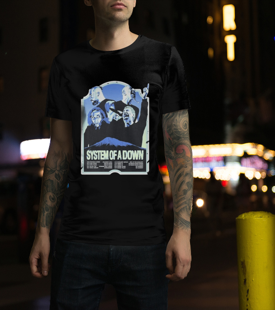 System Of A Down European Tour 2026 Dates Concert Band Members Mount Ararat T-Shirt
