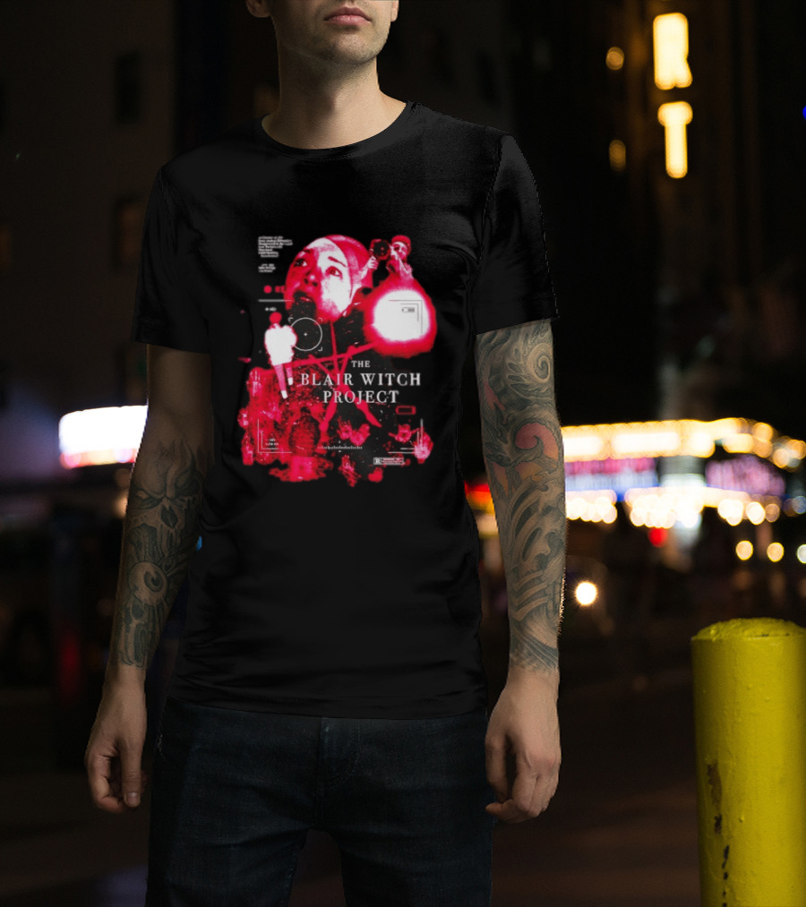 The Blair Witch Project Horror Movie Found Footage Red Overlay Face Montage T-Shirt