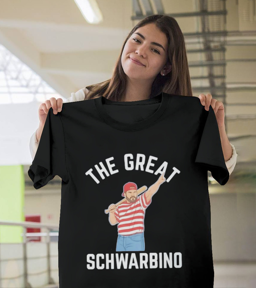 The Great Schwarbino Kyle Schwarber Philadelphia Phillies Striped Baseball T-Shirt