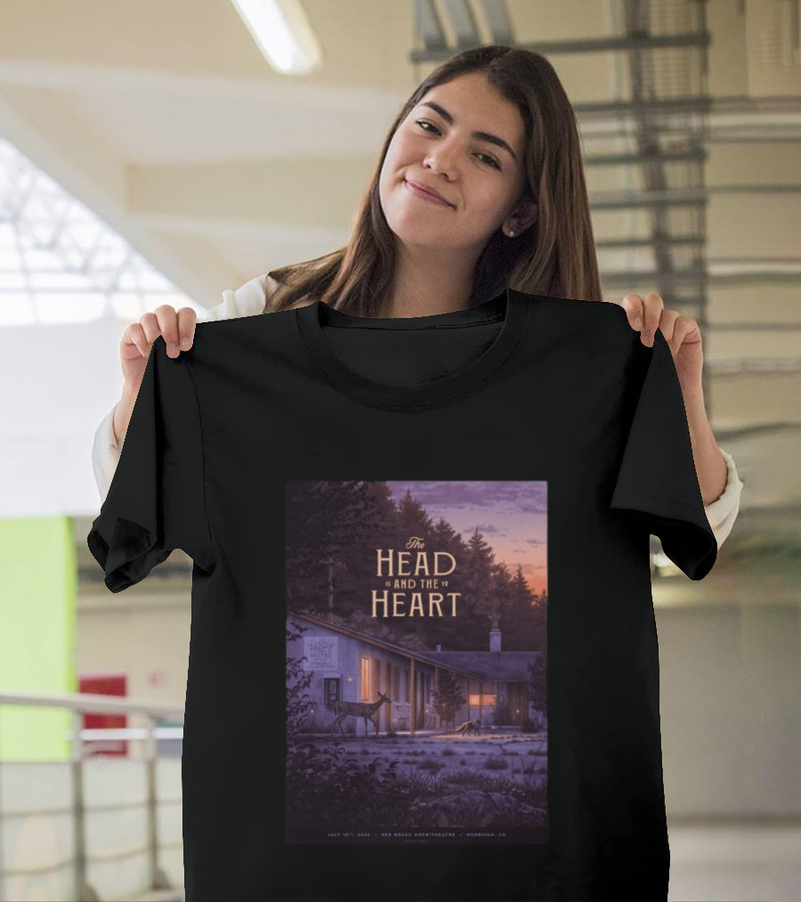 The Head And The Heart July 15 2026 Valley Motel Red Rocks Amphitheatre Morrison CO T-Shirt