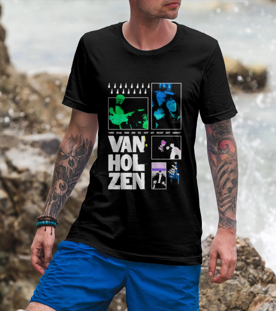 Van Holzen Und Egal Was Ich Tu Gut Ist Nicht Gut Genug Raindrops Color Blocks T-Shirt