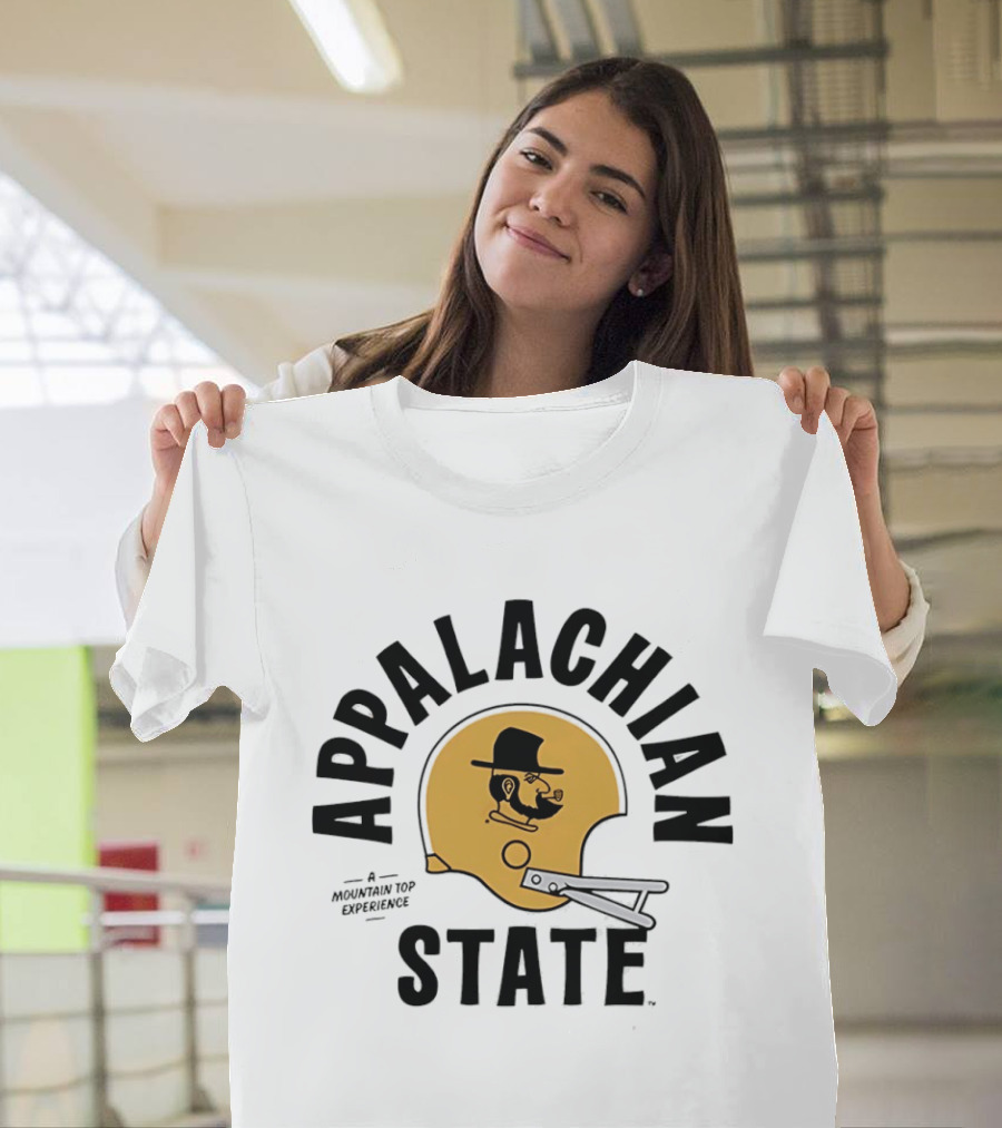 Appalachian State Mountaineers Vintage Football Helmet A Mountain Top Experience T-Shirt