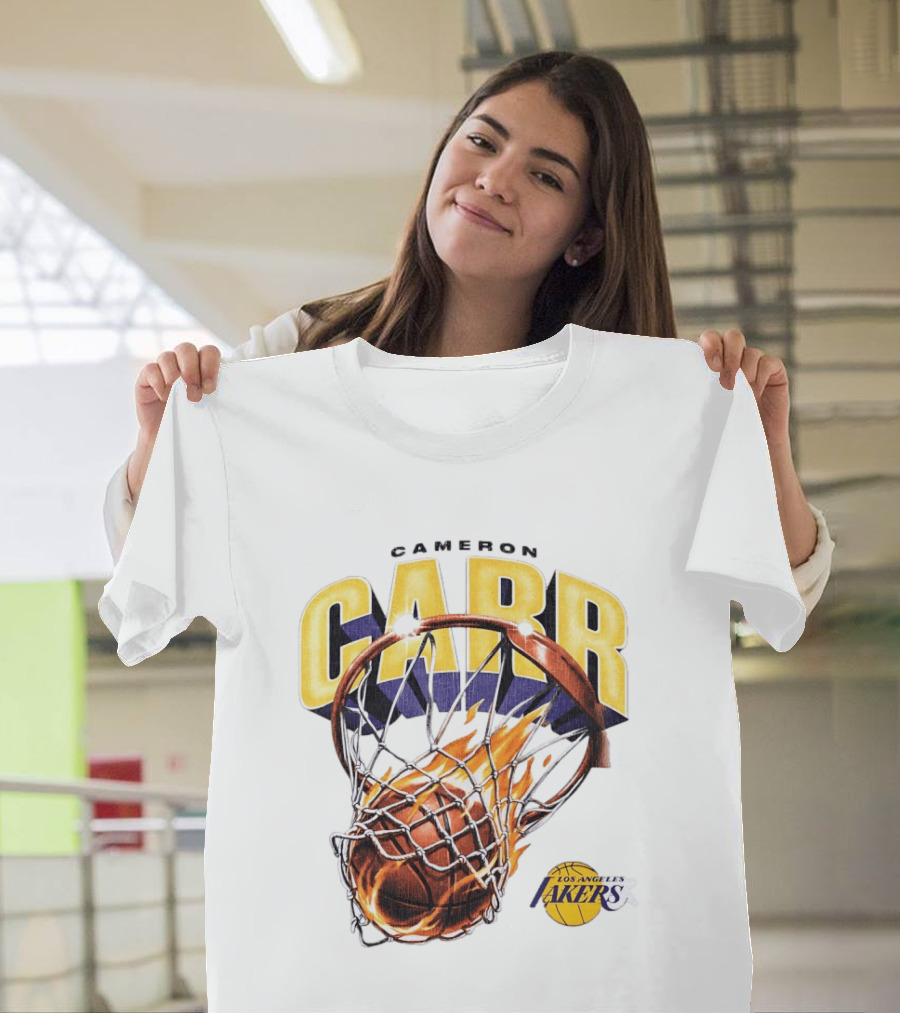 Cameron Carr Basketball Hoop Flame Los Angeles Lakers T-Shirt