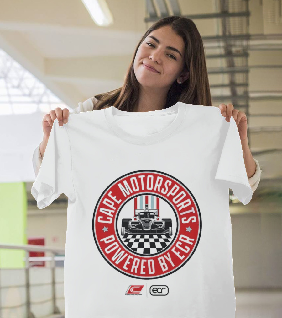 Cape Motorsports Powered By ECR Indy NXT 2026 Racing Car Checkered Flag T-Shirt