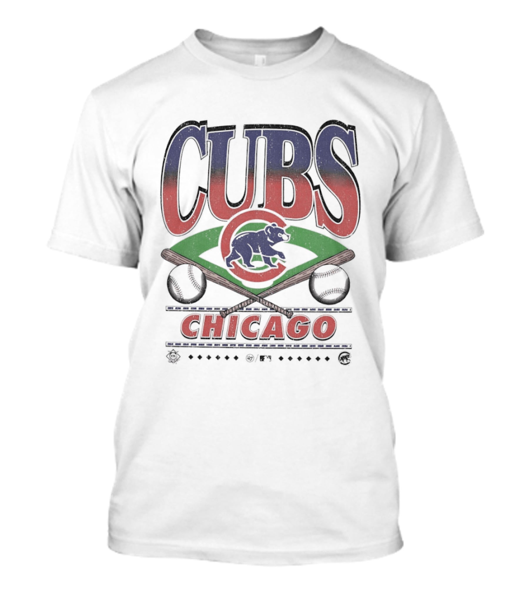 Chicago Cubs Baseball MLB Vintage Logo Crossed Bats T-Shirt