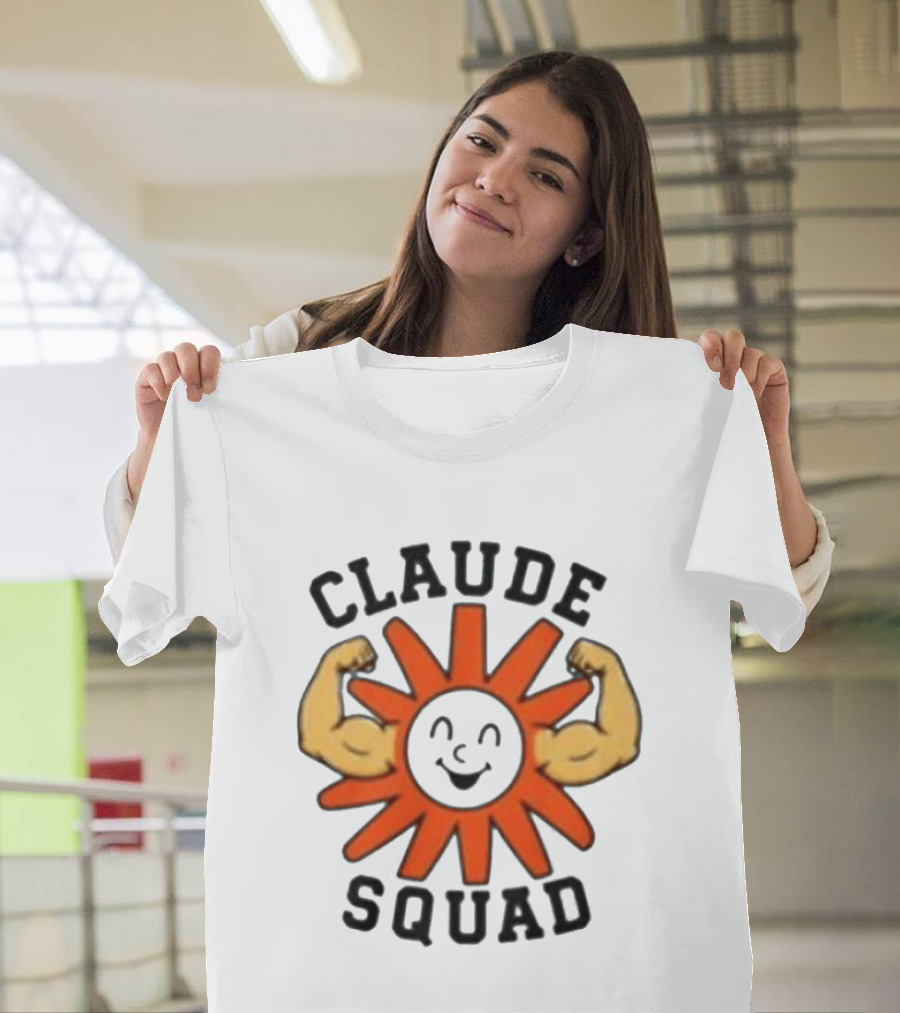 Claude Squad Sun With Flexing Arms T-Shirt