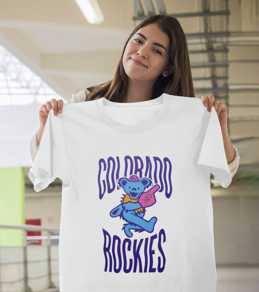 Colorado Rockies Grateful Dead Dancing Bear Sports Fan T-Shirt