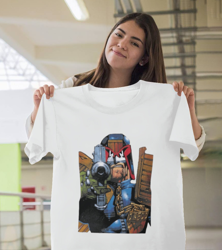 Judge Dredd 2000 AD Comic Book Character With Iconic Outfit T-Shirt