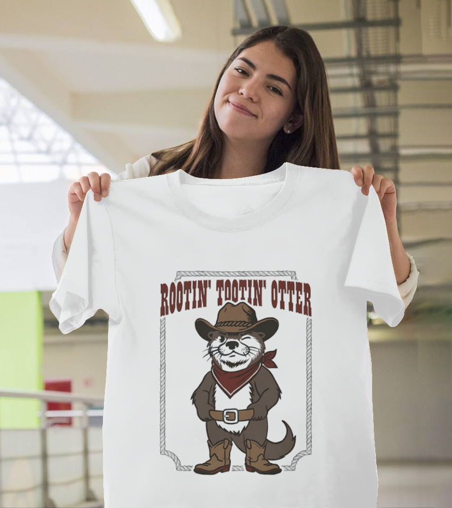 Rootin' Tootin' Otter Cowboy Western Animal Rustler T-Shirt