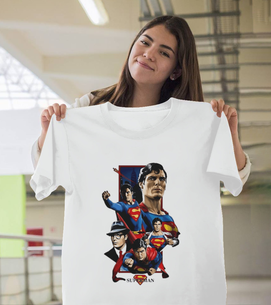 Superman Collage Classic Iconic Characters With S T-Shirt