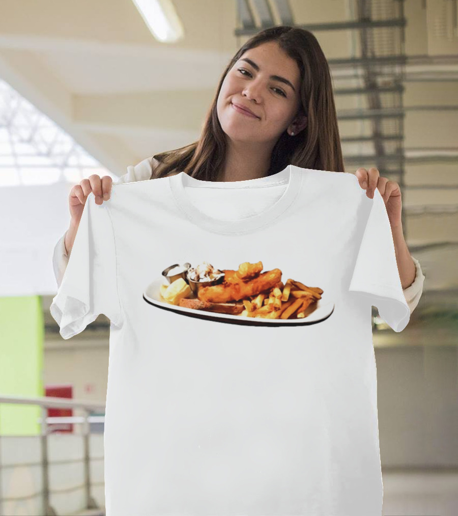 The Fish Fry Crispy Fish With Fries And Tartar Sauce On Plate T-Shirt
