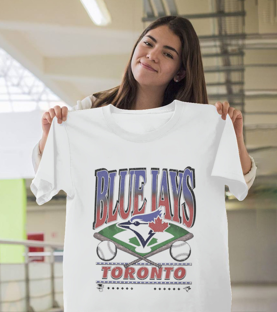 Toronto Blue Jays Baseball Team Emblem Field Motif T-Shirt