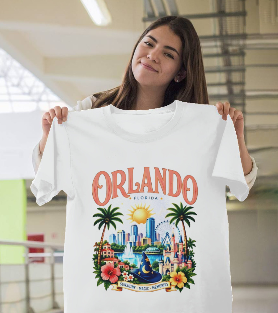 Orlando Florida Sunshine Magic Memories Skyline Adventure T-Shirt