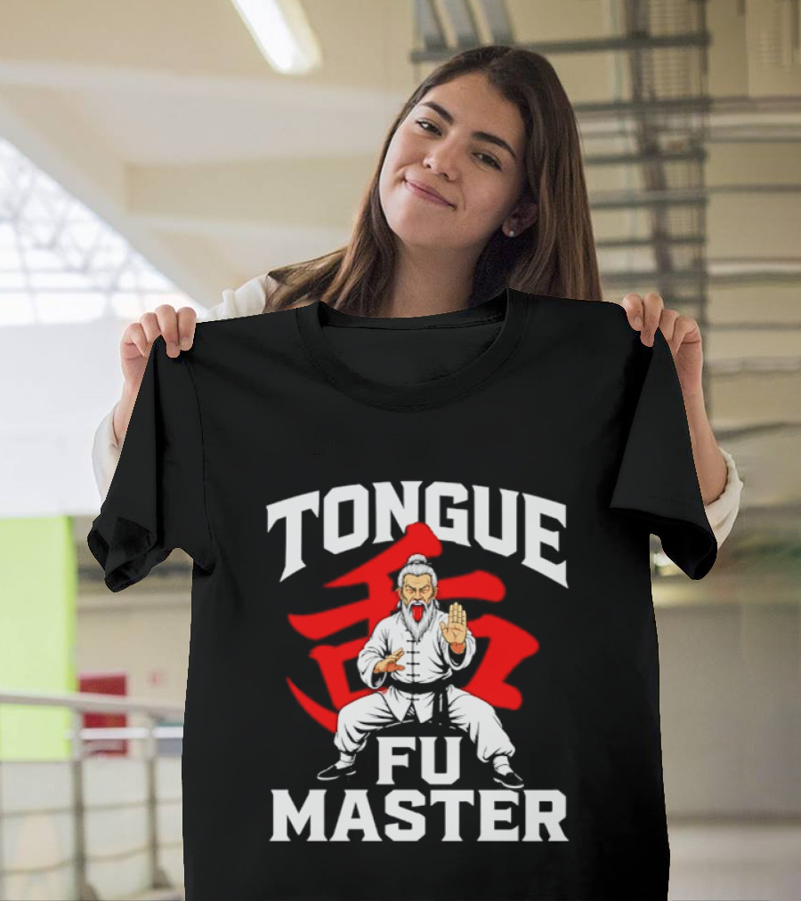 Tongue Fu Master Martial Arts Karate Bold Text Visual T-Shirt