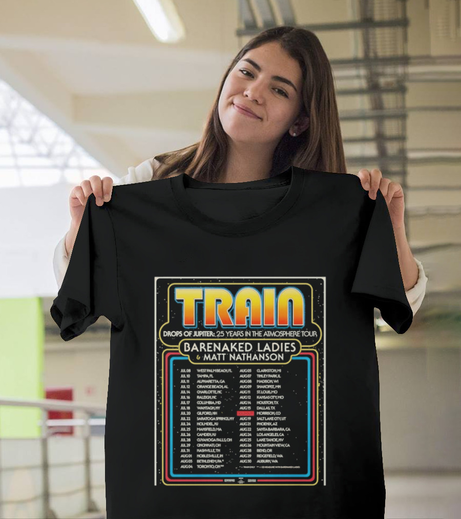 Train Drops Of Jupiter 25 Years Tour Barenaked Ladies And Matt Nathanson Tour Dates 2023 T-Shirt