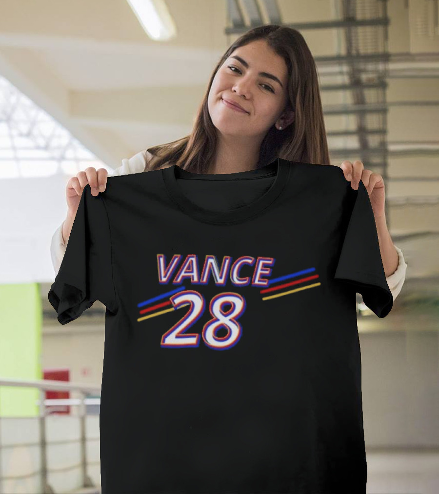 Vance 28 Vintage Striped Red Blue Yellow T-Shirt