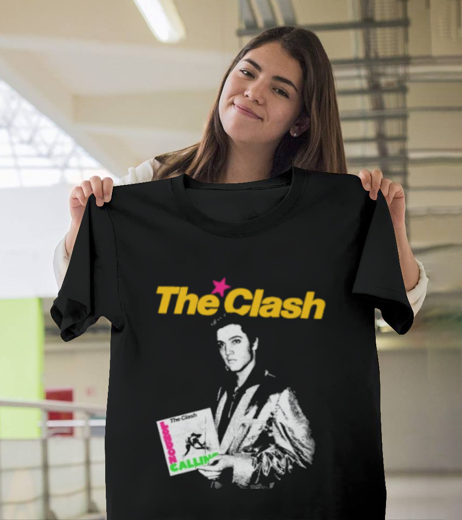 The Clash Elvis Presley London Calling Album Image T-Shirt