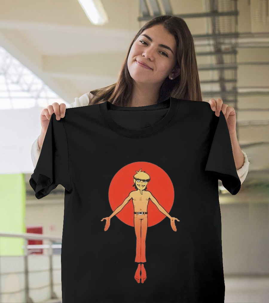 Gorillaz Murdoc Crucifix Pose Red Circle T-Shirt
