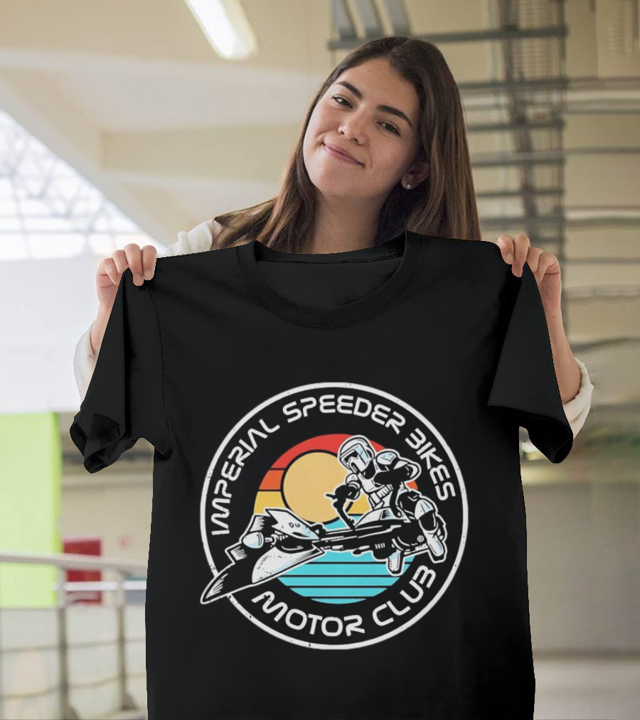 Imperial Speeder Bikes Motor Club Retro Sunset Circle T-Shirt