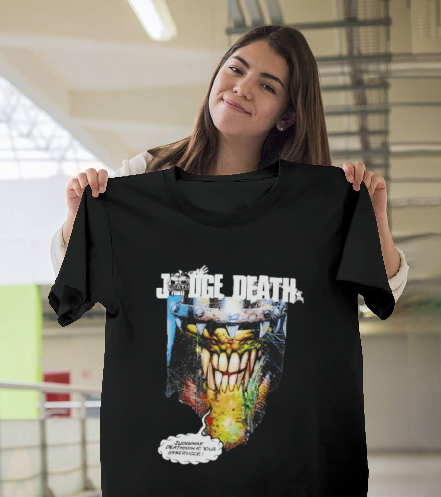 Judge Death 2000 AD Comic Book Character Jugggge Deathhhh At Your Sssservice T-Shirt