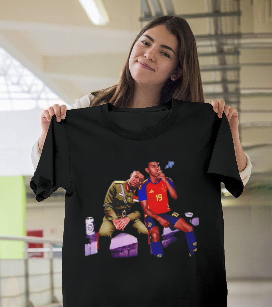 Mbappe And Yamal Drink Beer And Smoking 2026 Meme With Soccer Jerseys T-Shirt