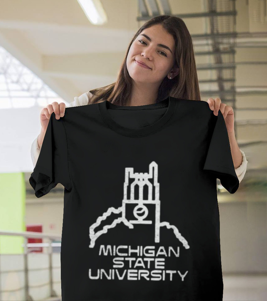 Michigan State University Distressed Beaumont Tower T-Shirt