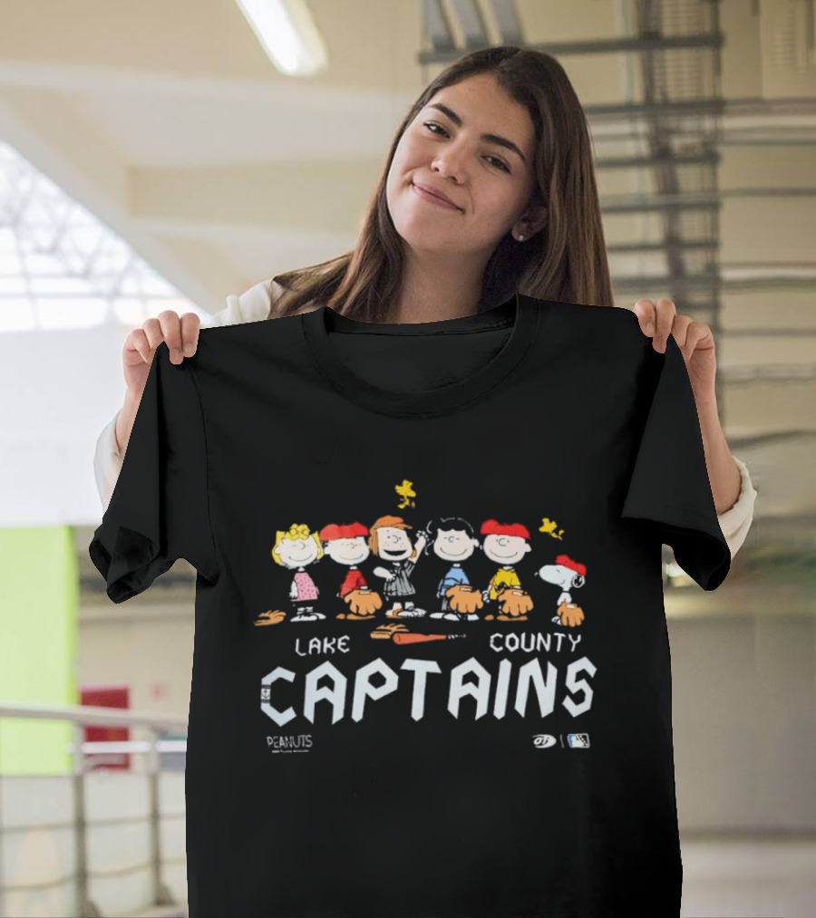 Peanuts Characters Lake County Captains Lucy Charlie Brown Snoopy T-Shirt