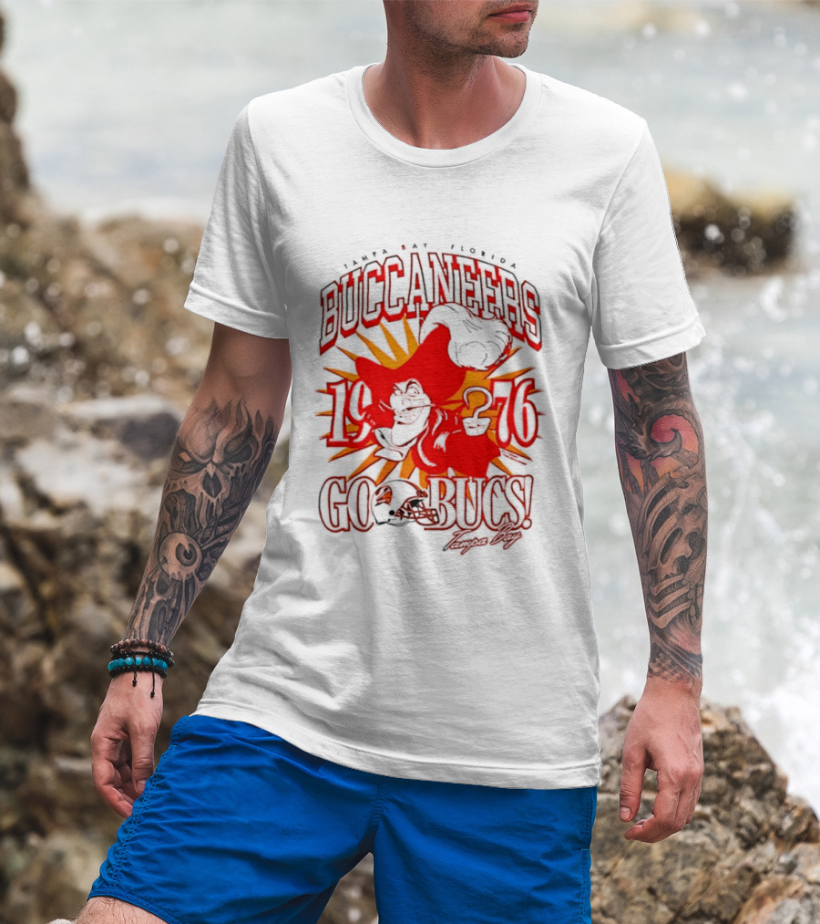 Tampa Bay Florida Buccaneers 1976 Go Bucs Captain Hook T-Shirt
