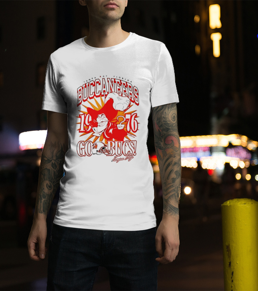 Tampa Bay Florida Buccaneers 1976 Go Bucs Captain Hook T-Shirt