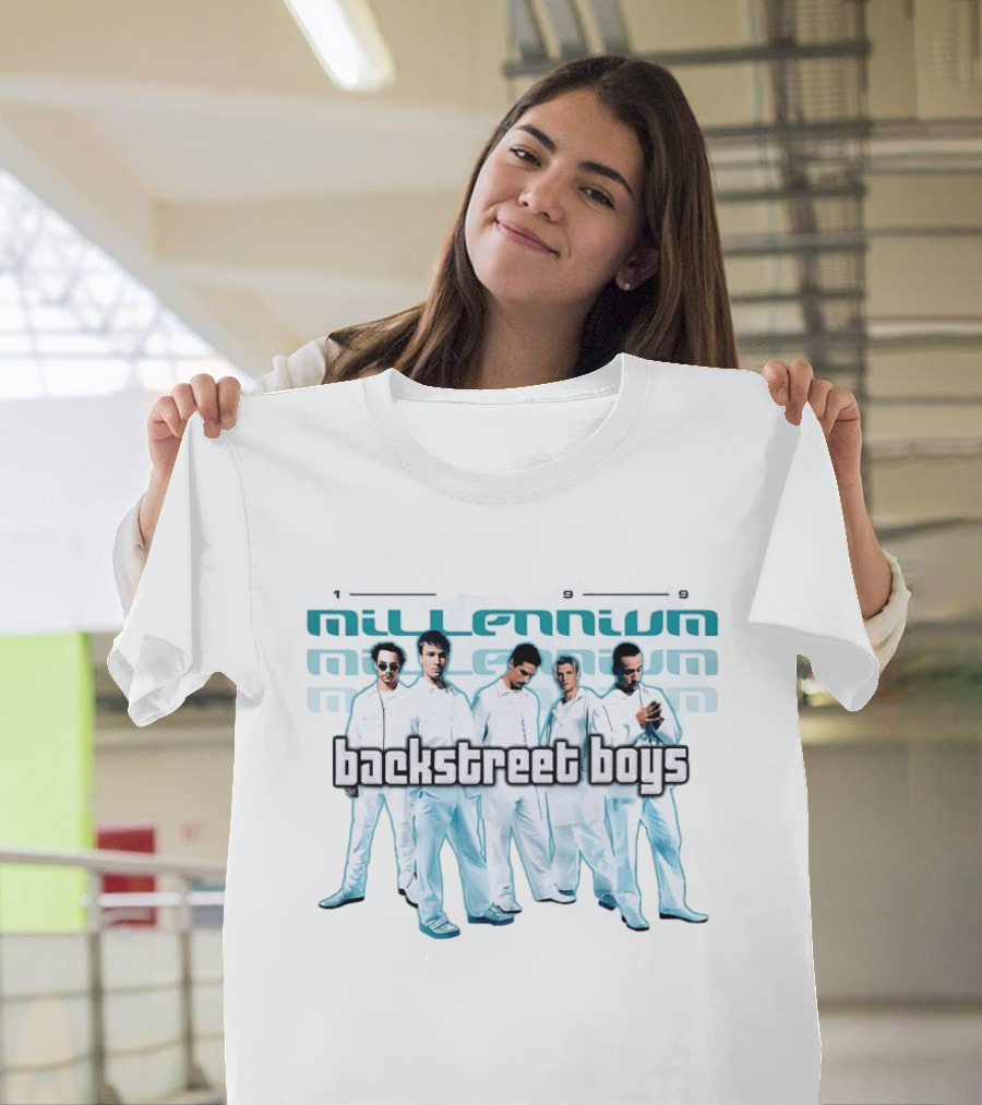 Backstreet Boys Millennium 1999 Album Cover Art Iconic Group Photo White Outfits T-Shirt