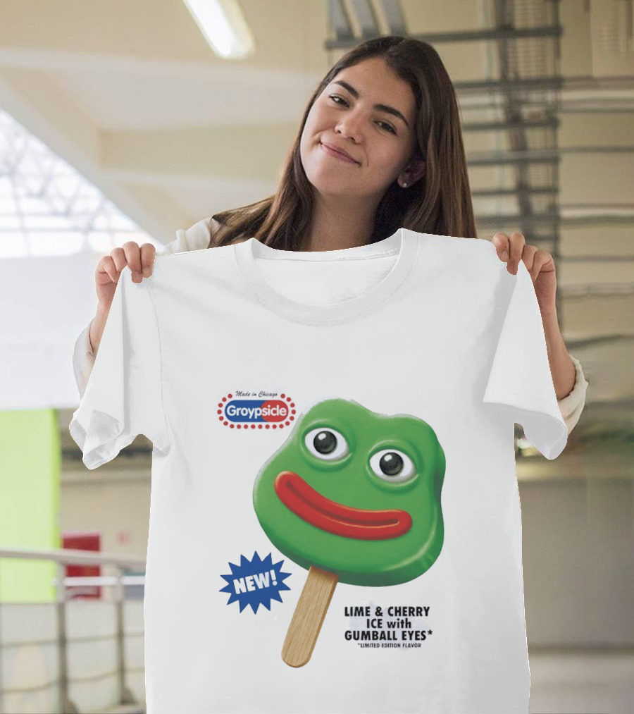 Groypsicle Lime And Cherry Ice With Gumball Eyes Limited Edition Made In Chicago T-Shirt