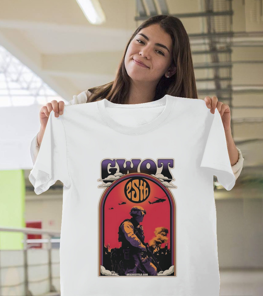 GWOT 25th Anniversary Soldier Helicopters Gruntstyle.com T-Shirt