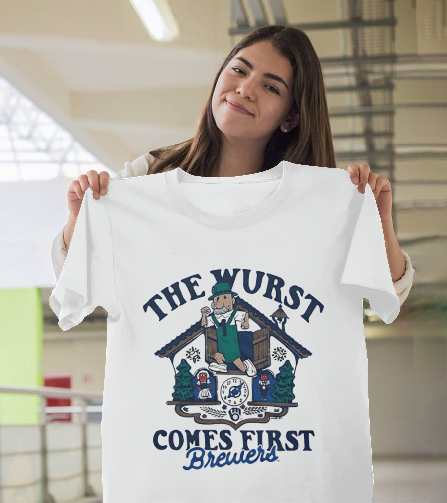 Milwaukee Brewers The Wurst Comes First Cuckoo Brewers T-Shirt