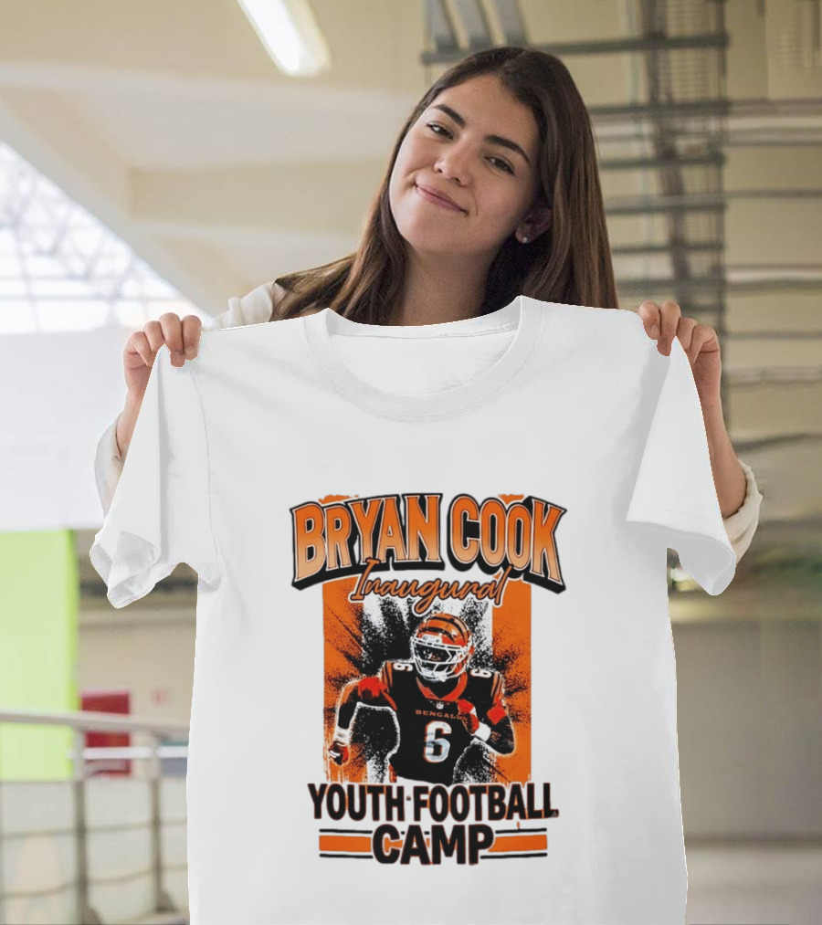 Bryan Cook Inaugural Youth Football Camp Cincinnati Bengals Player Number 6 T-Shirt
