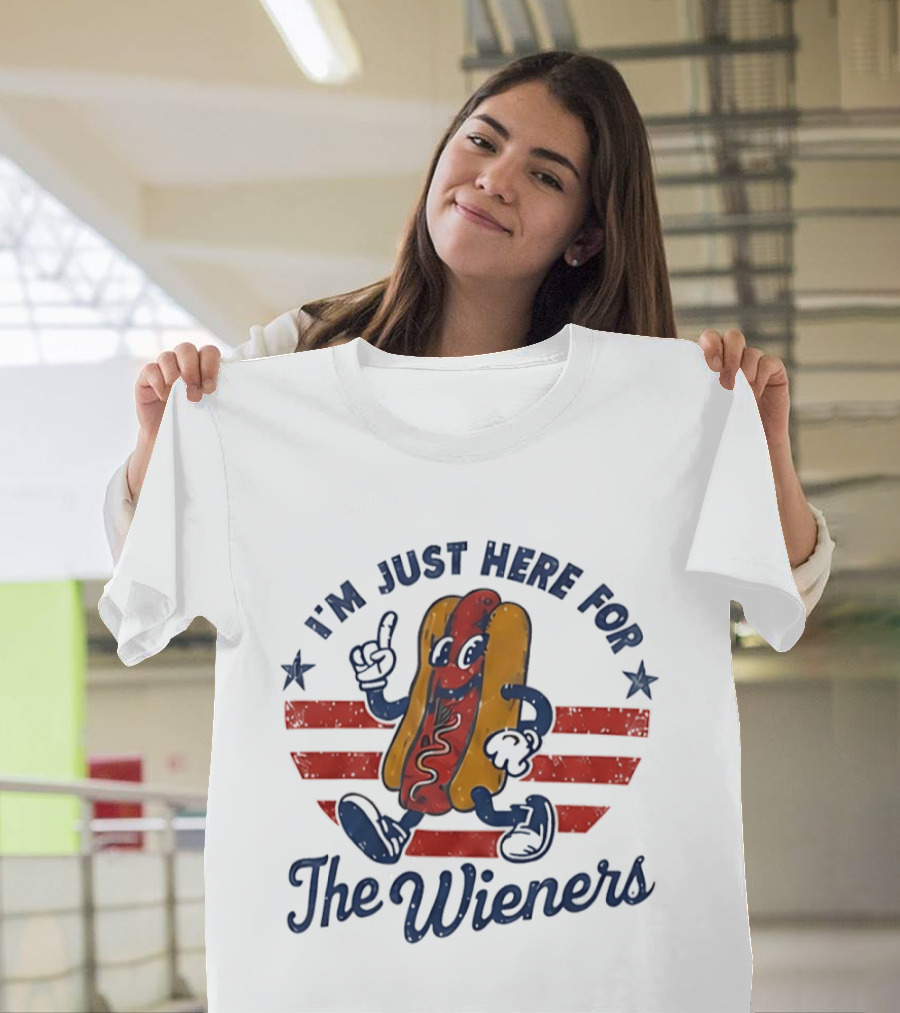 I'm Just Here For The Wieners Hot Dog Fun T-Shirt