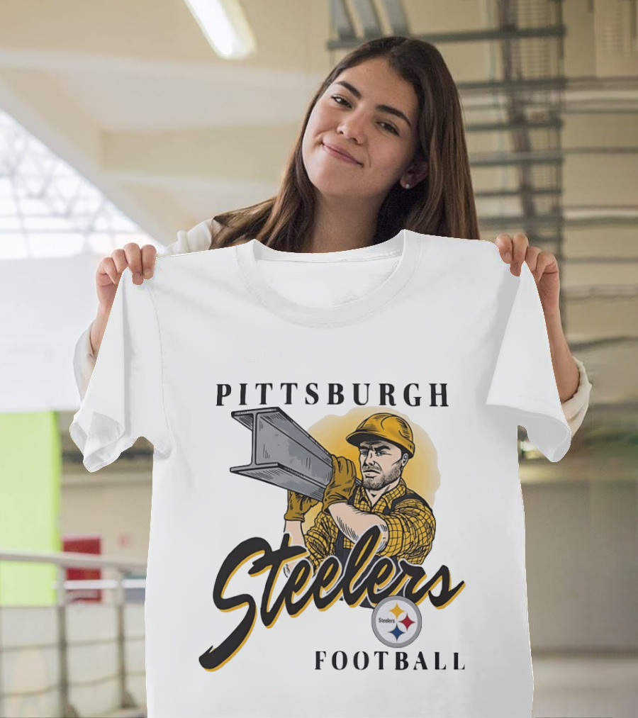 Pittsburgh Steelers Football Construction Worker Strength T-Shirt