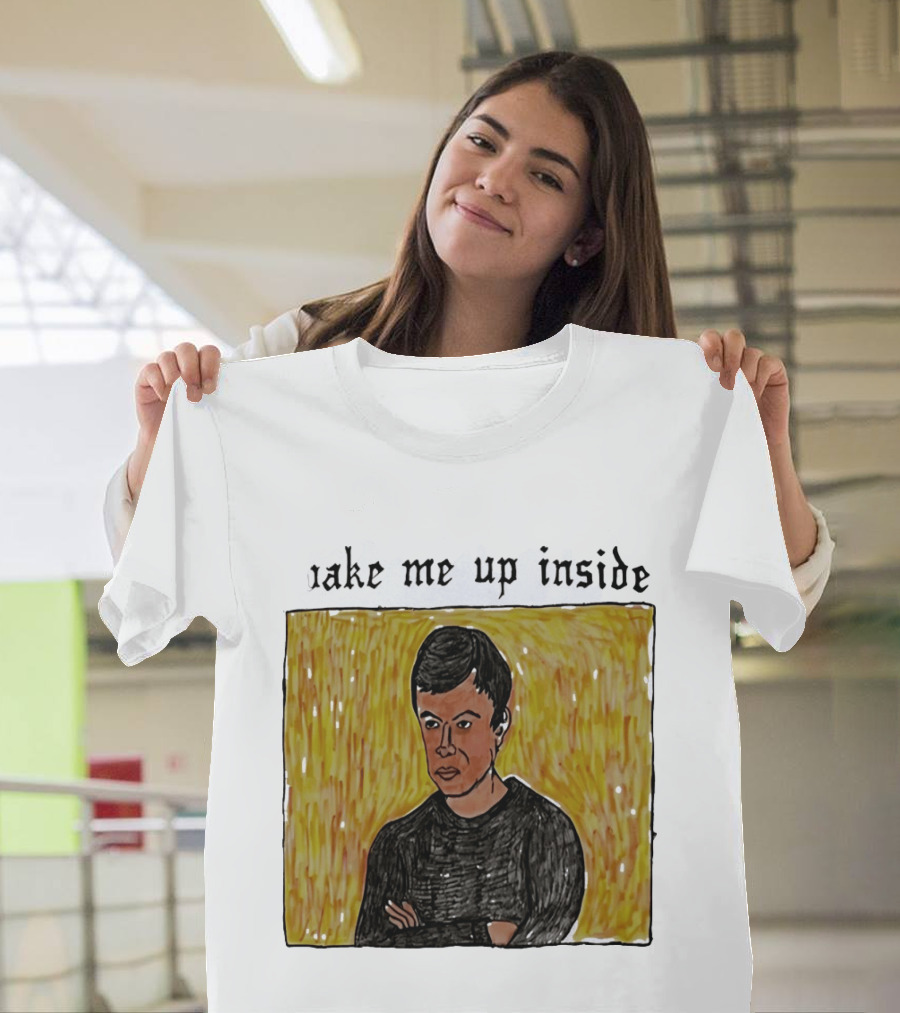 The Rehearsal 2 Wake Me Up Inside Meme Illustration With Contemplative Character On Yellow T-Shirt
