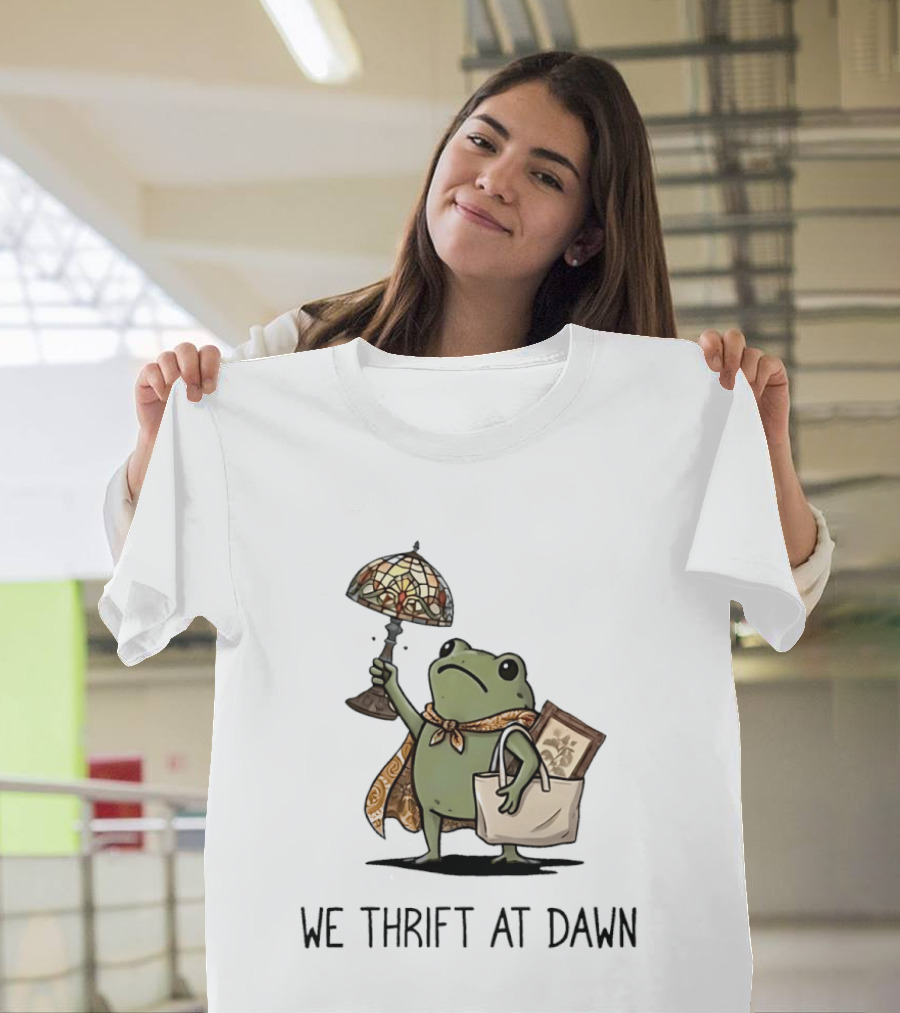 We Thrift At Dawn Frog With Vintage Lamp And T-Shirt