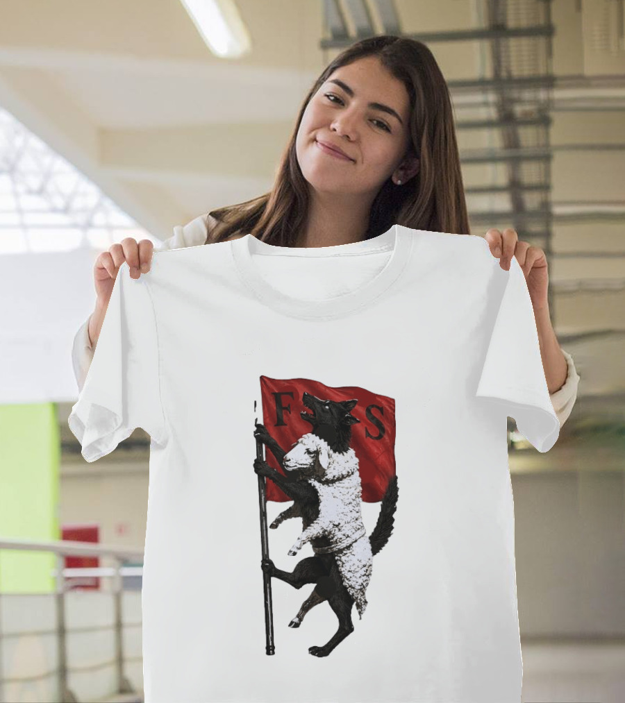 Wolf In Sheep's Clothing F S Flag Metaphor Hidden Predators Symbolism T-Shirt