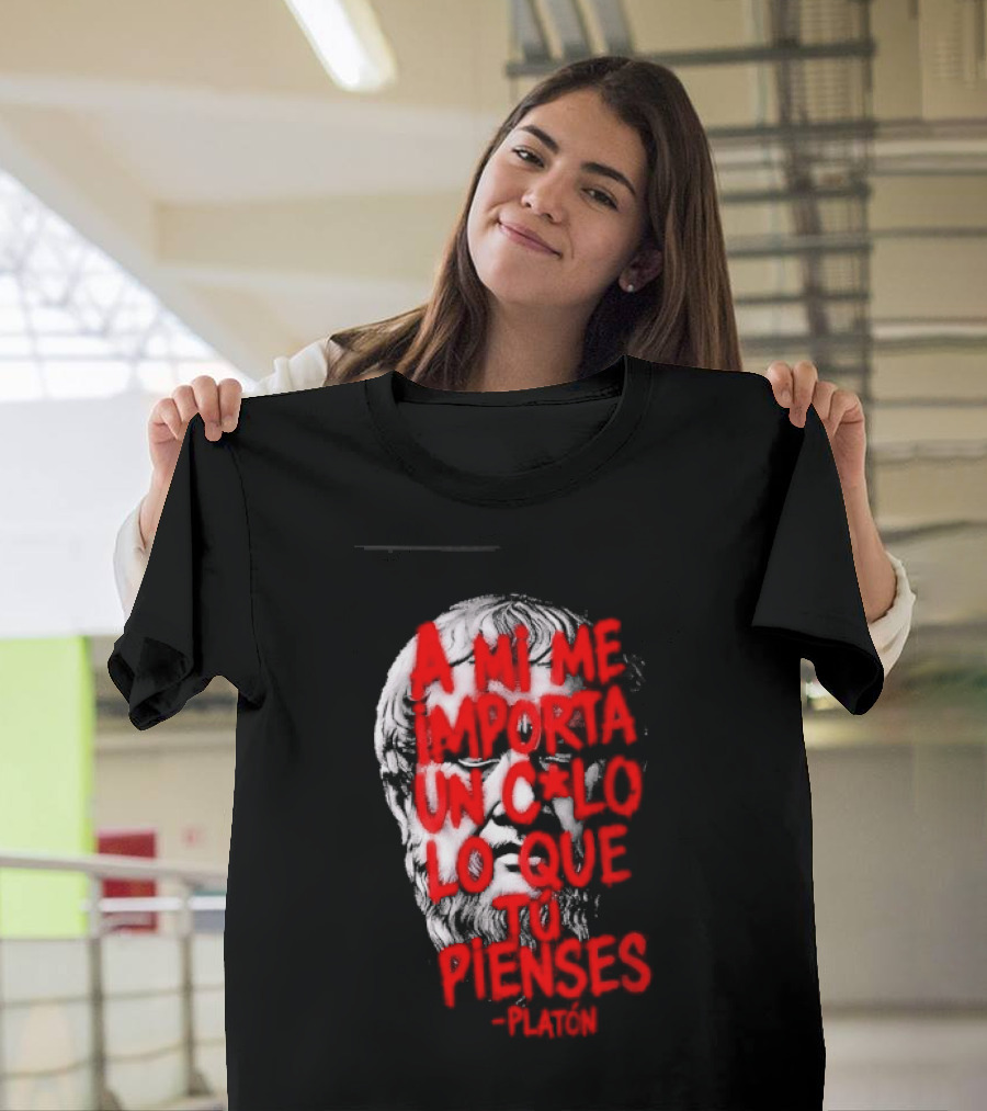 A Mi Me Importa Un Culo Lo Que Tu Pienses Platón Skull T-Shirt