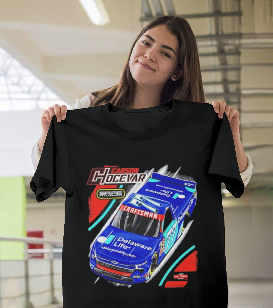 Carson Hocevar Spire Motorsports #77 Delaware Life Craftsman Racing T-Shirt