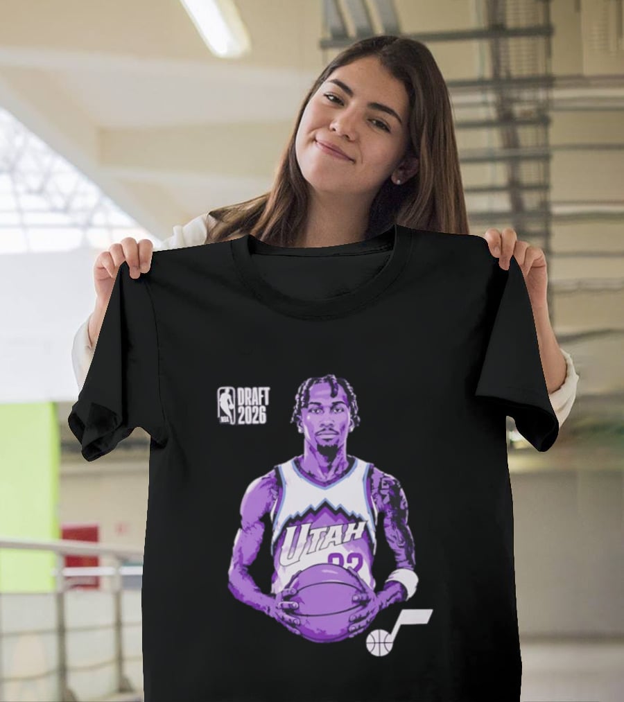 Utah Jazz 2026 NBA Draft Darryn Peterson Fade Basketball T-Shirt