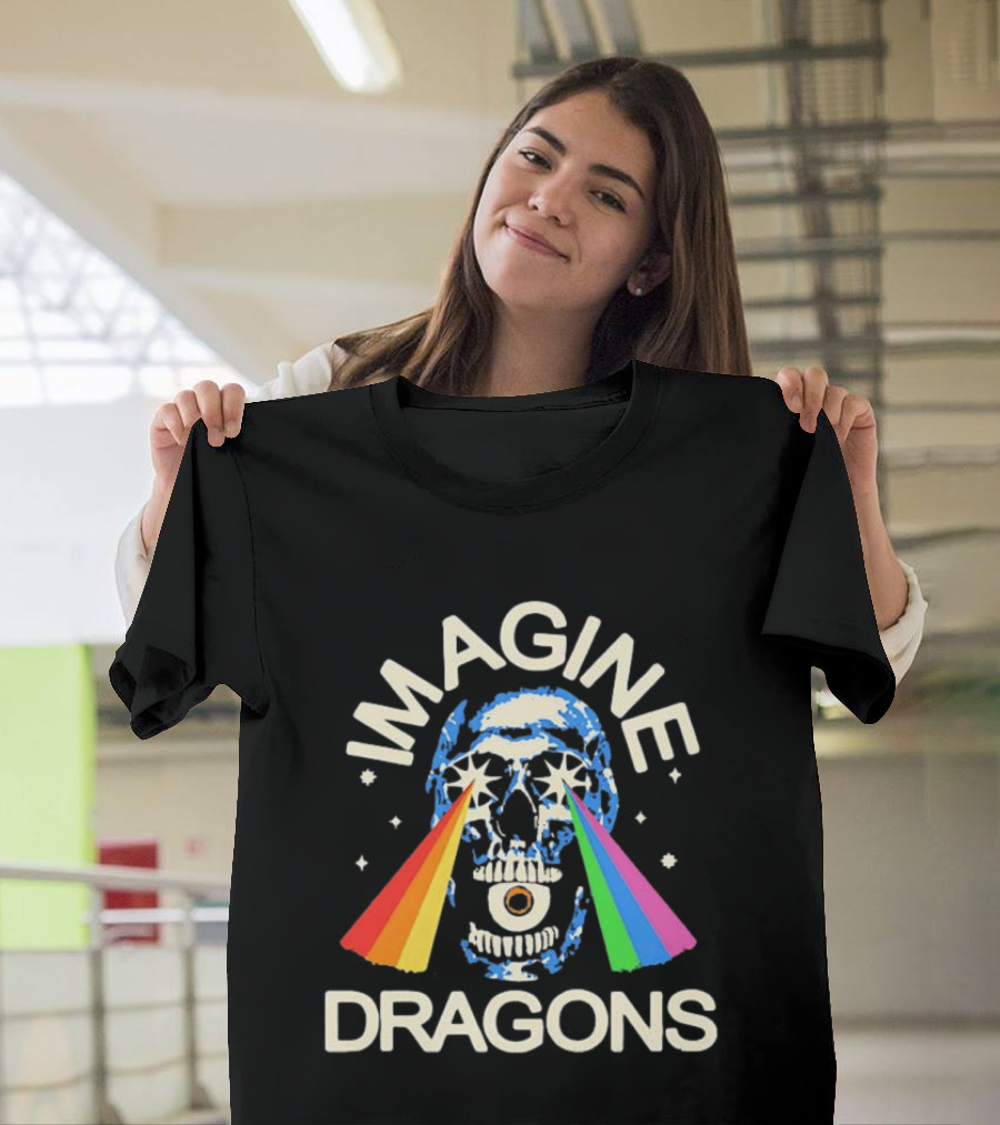 Imagine Dragons Skull Rainbow Eyes Spectrum Vision T-Shirt