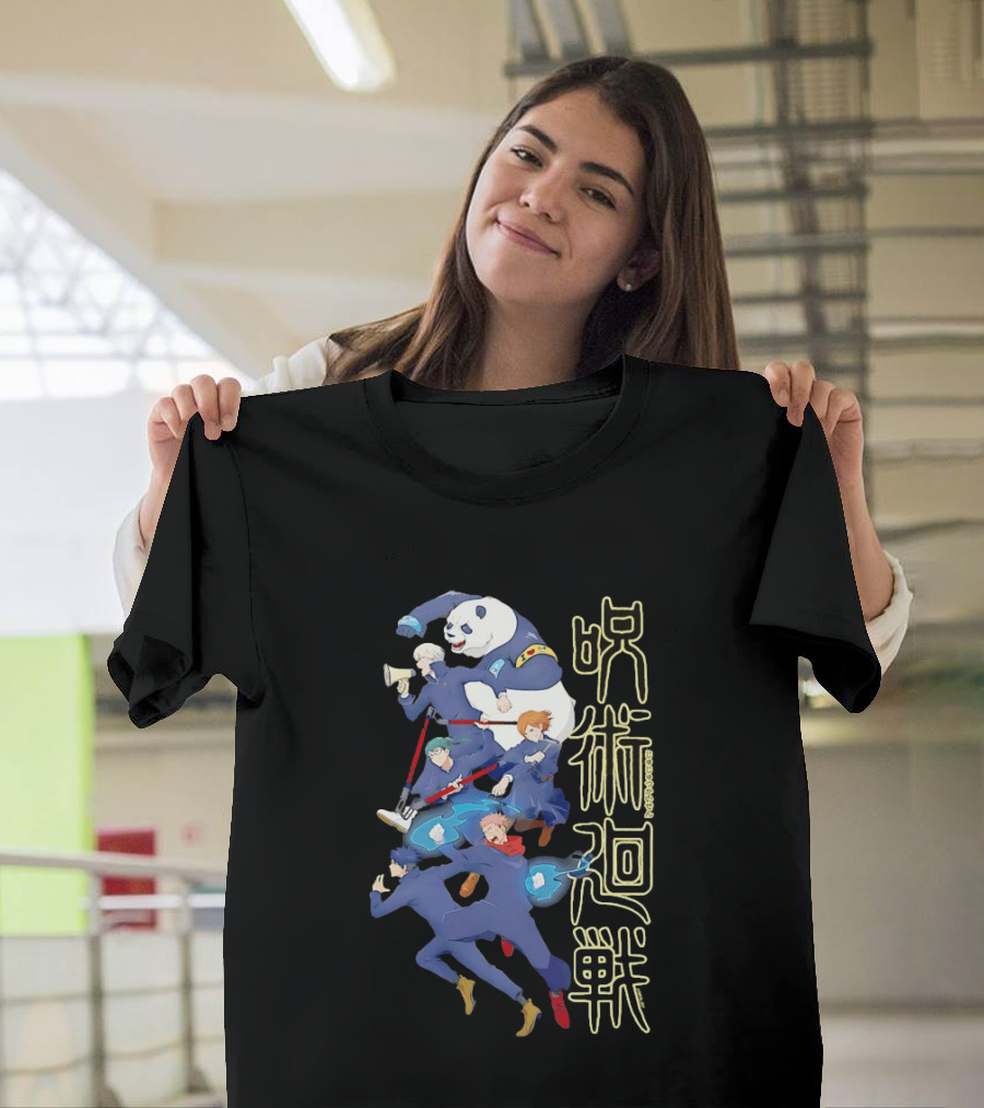 Jujutsu Kaisen Group Yuji Itadori Panda Megumi Fushiguro Nobara Kugisaki Anime Characters T-Shirt