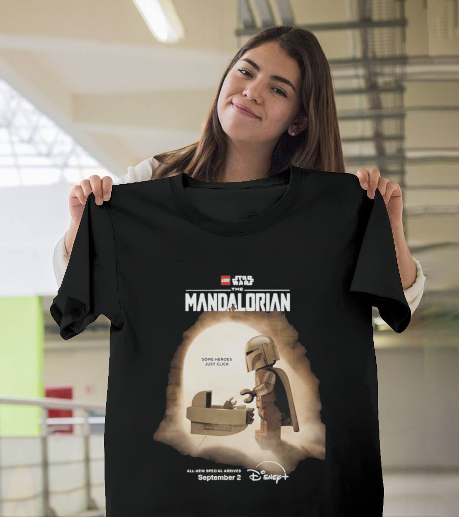 LEGO Star Wars The Mandalorian Some Heroes Just Click Disney Plus September 2026 T-Shirt